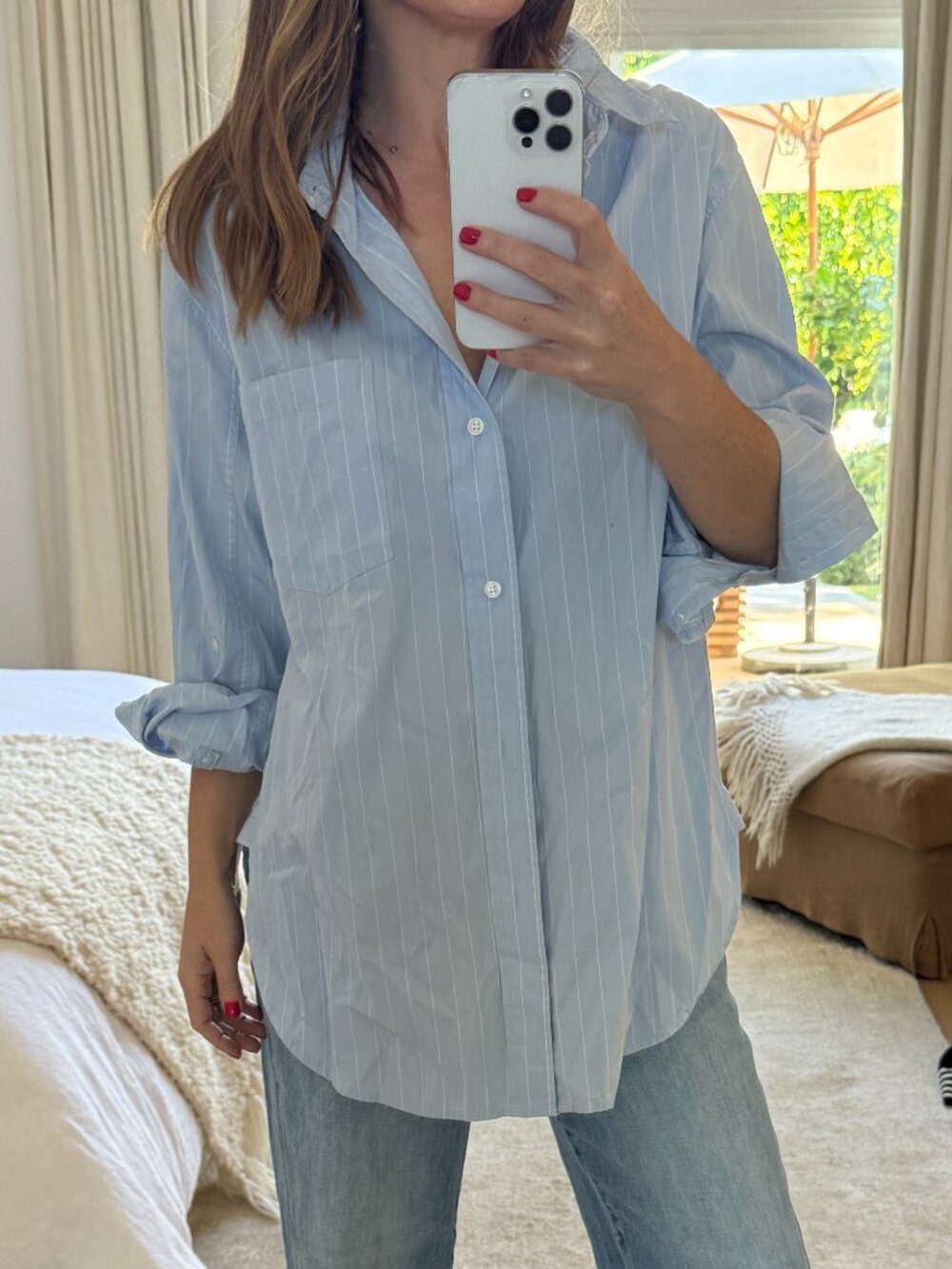 Citizen of Humanity Blue White Button Down